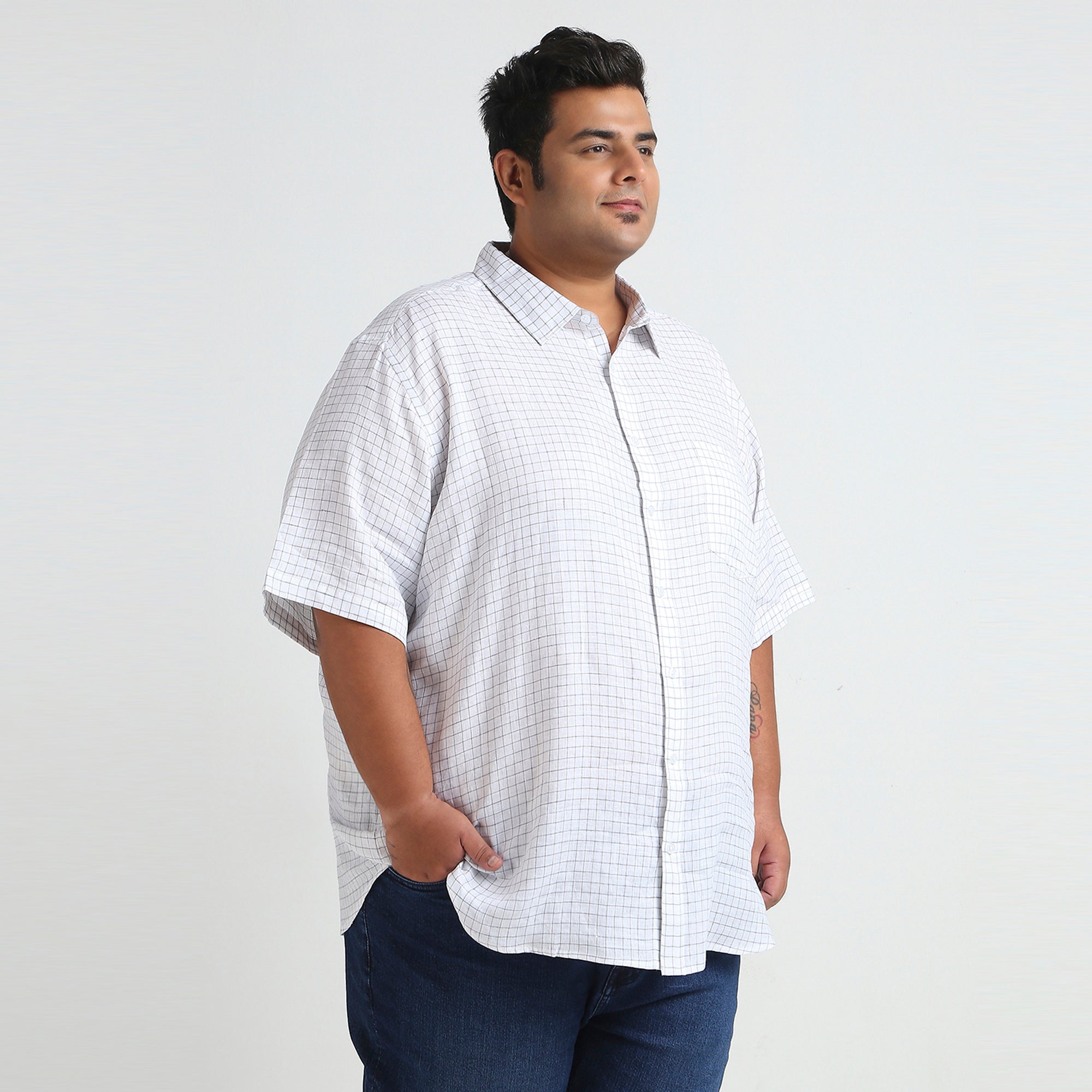 Plus Size Casual Shirt | 4XL - 10XL | 100% Linen | White