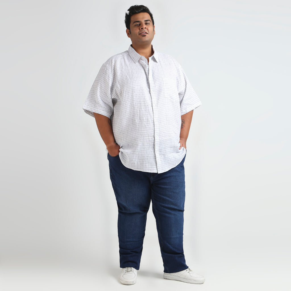 Plus Size Casual Shirt | 4XL - 10XL | 100% Linen | White