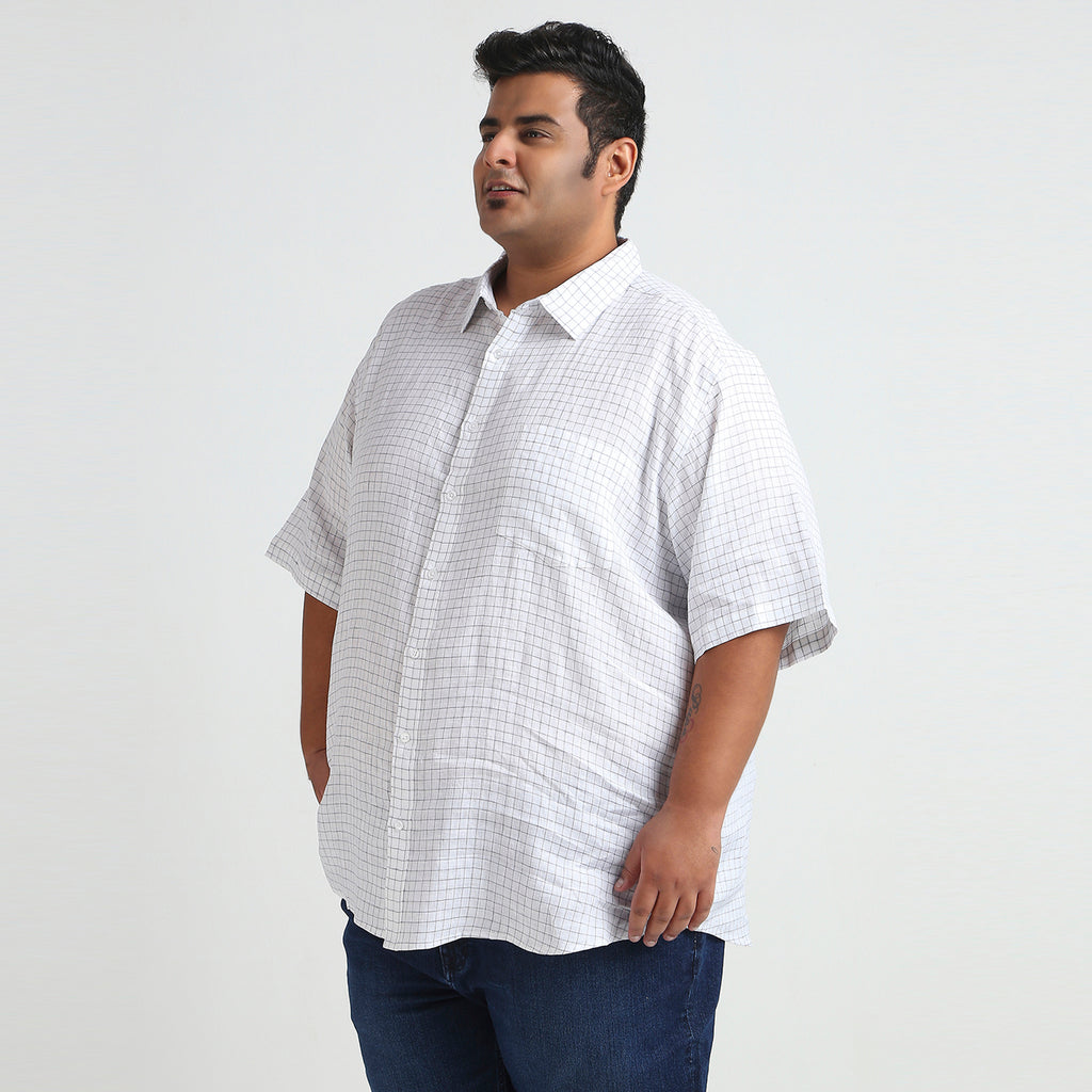 Plus Size Casual Shirt | 4XL - 10XL | 100% Linen | White