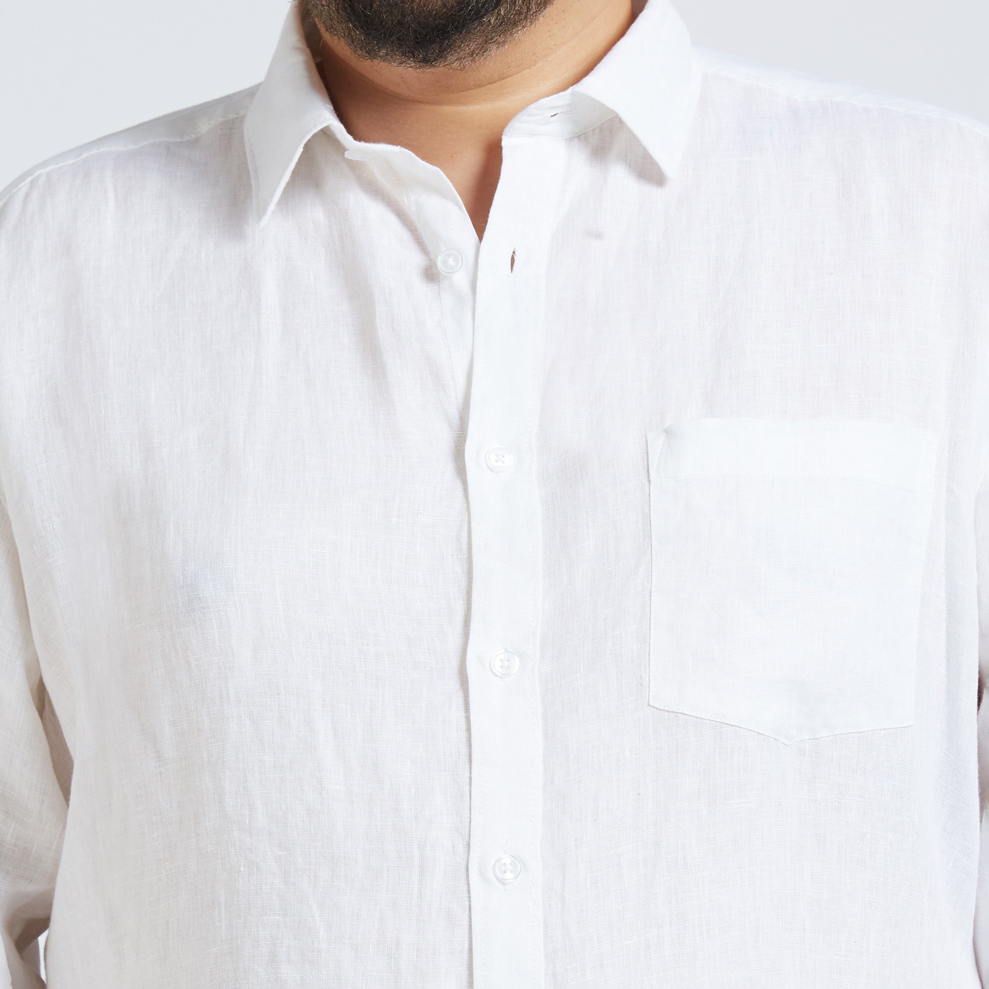 Plus Size Casual Shirt | 4XL - 10XL | 100% Linen | White