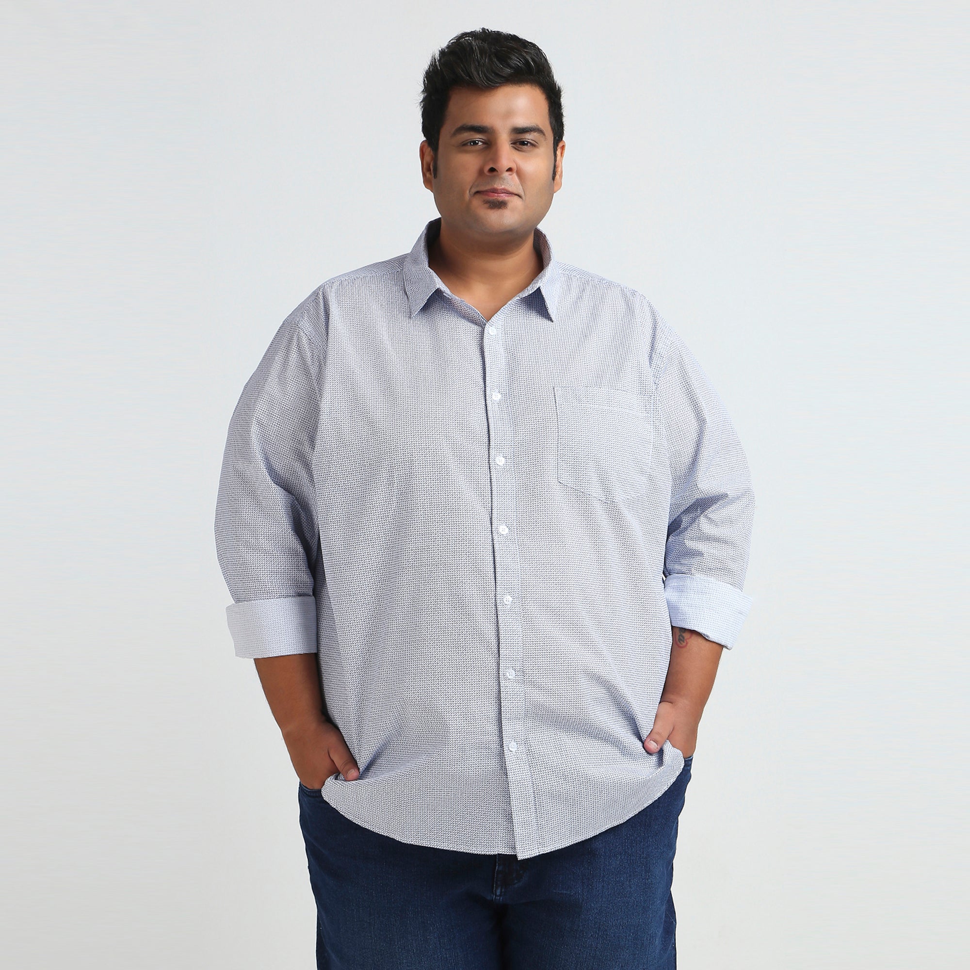 Plus Size Casual Shirt | 4XL - 10XL | 100% Cotton | White