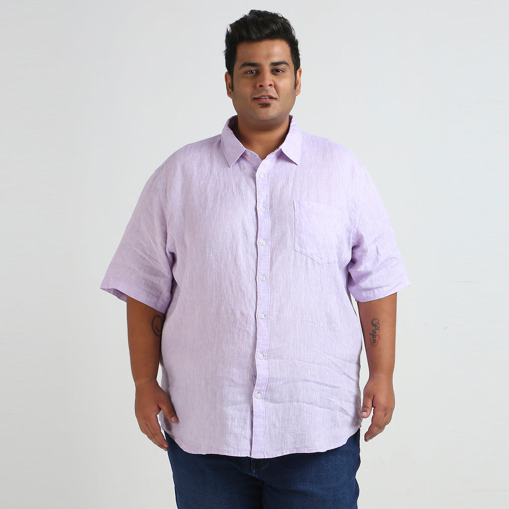 Plus Size Casual Shirt | 4XL - 10XL | 100% Linen | Lilac