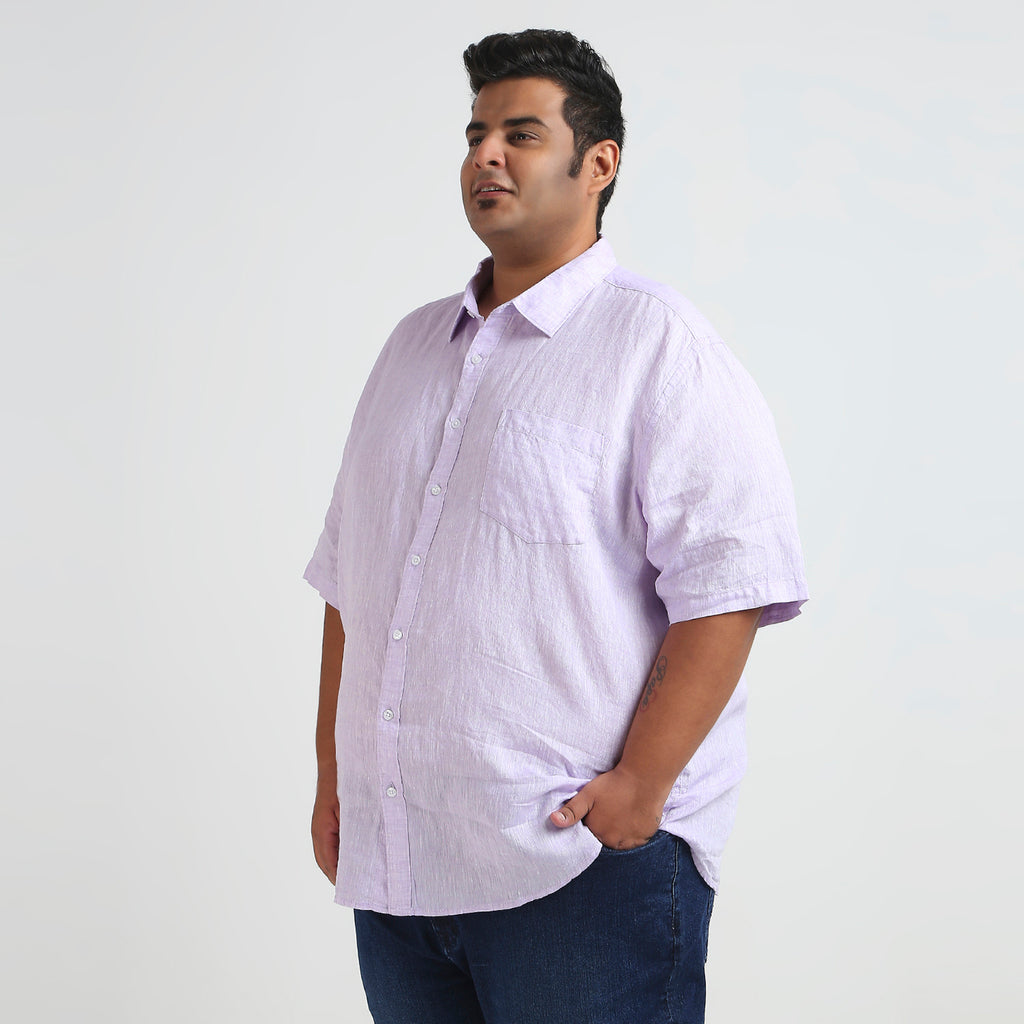 Plus Size Casual Shirt | 4XL - 10XL | 100% Linen | Lilac