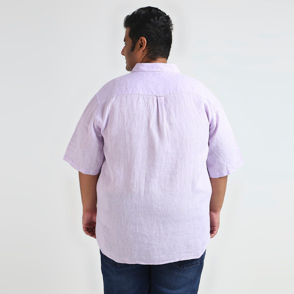 Plus Size Casual Shirt | 4XL - 10XL | 100% Linen | Lilac