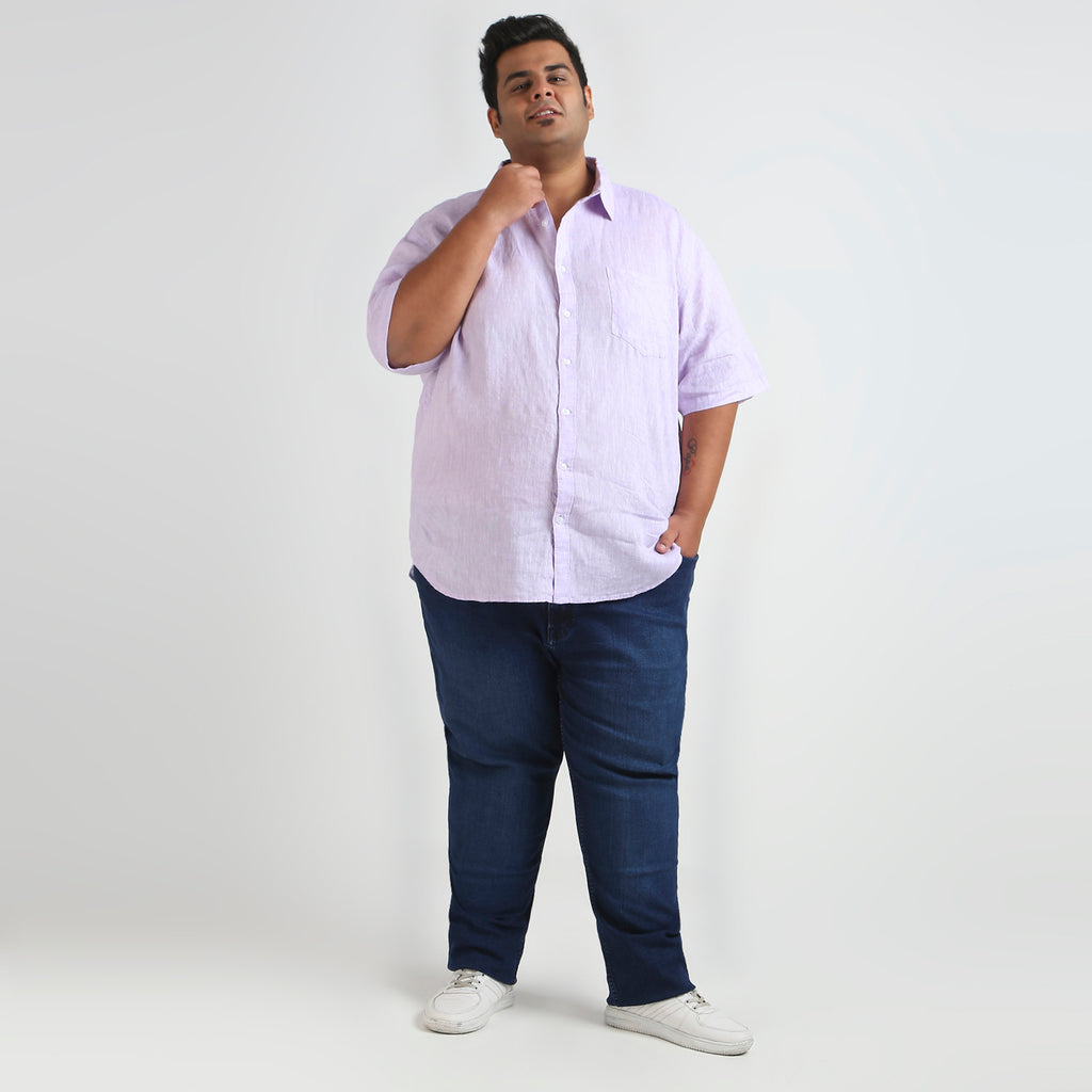 Plus Size Casual Shirt | 4XL - 10XL | 100% Linen | Lilac