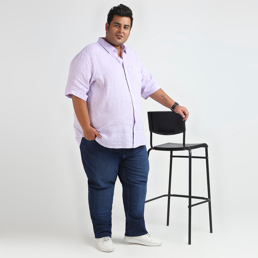 Plus Size Casual Shirt | 4XL - 10XL | 100% Linen | Lilac