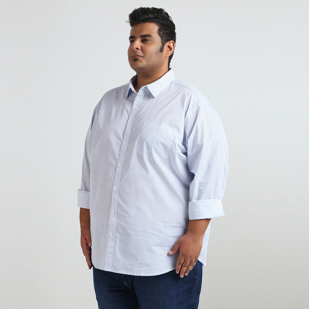 Plus Size Casual Shirt | 4XL - 10XL | 100% Cotton | Sky Blue