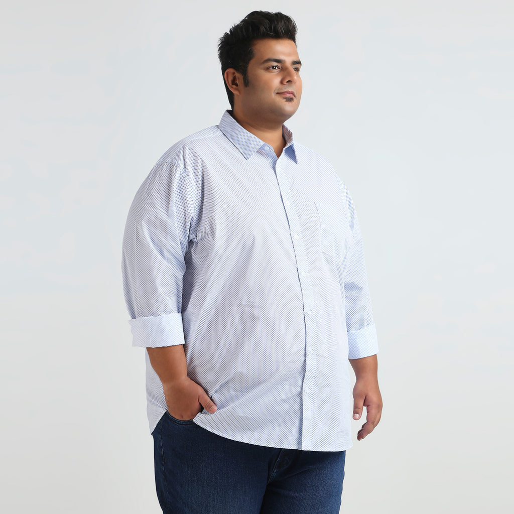 Plus Size Casual Shirt | 4XL - 10XL | 100% Cotton | Sky Blue