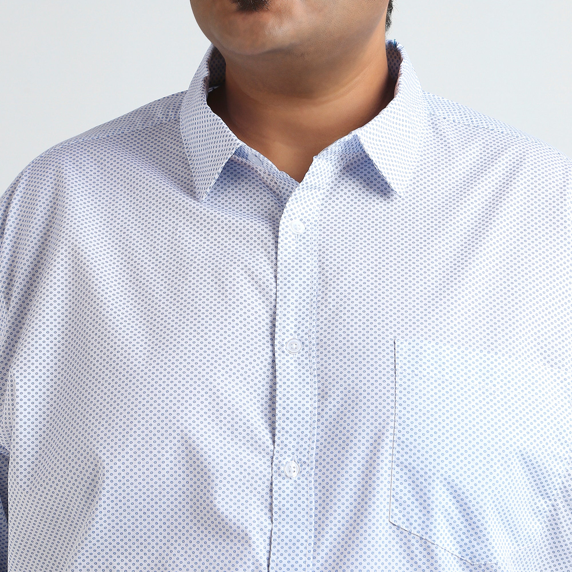 Plus Size Casual Shirt | 4XL - 10XL | 100% Cotton | Sky Blue