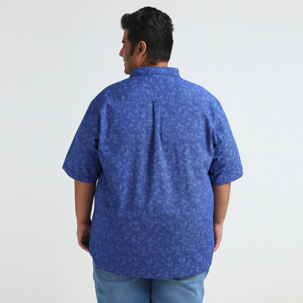 Plus Size Casual Shirt | 4XL - 10XL | 100% Cotton | Royal Blue