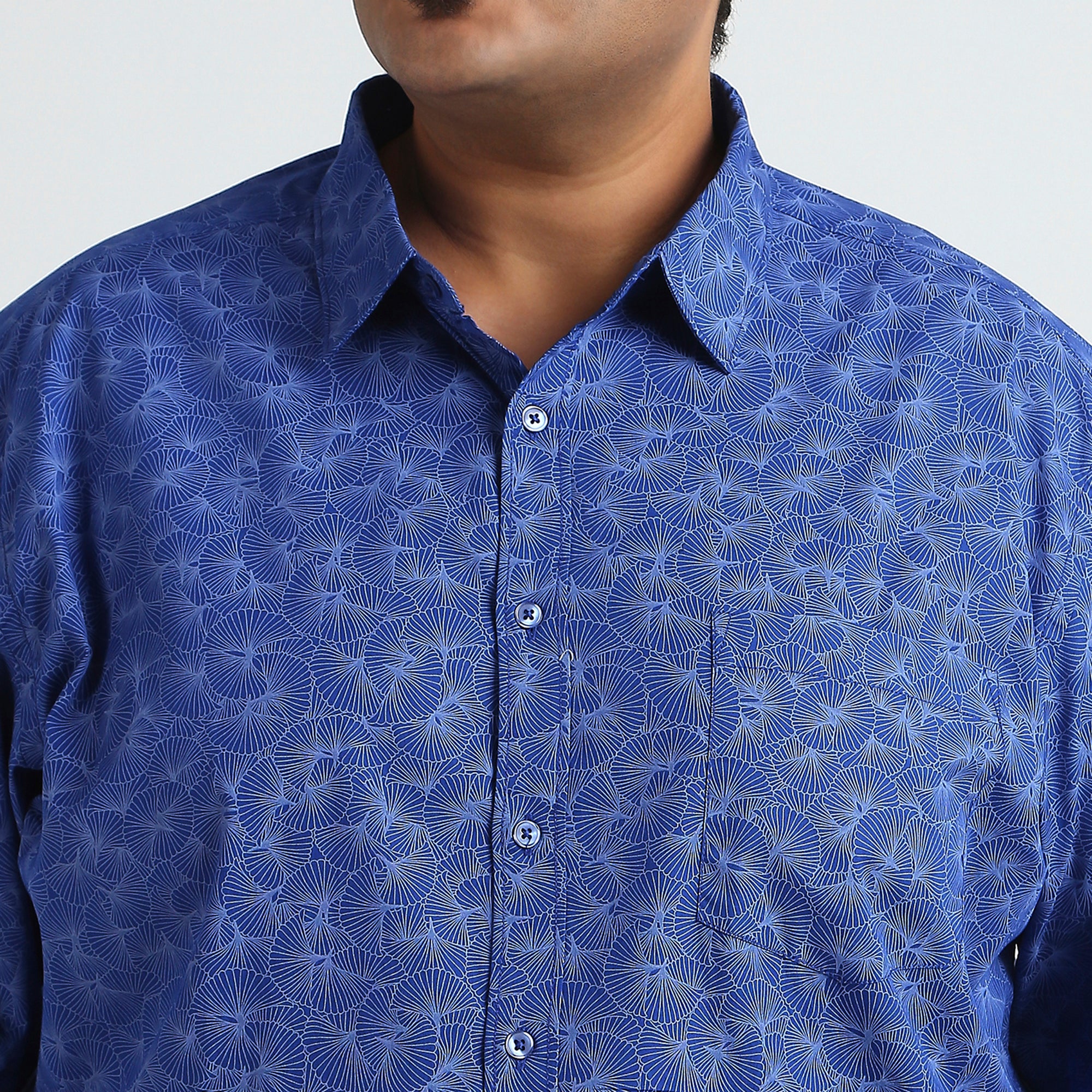 Plus Size Casual Shirt | 4XL - 10XL | 100% Cotton | Royal Blue