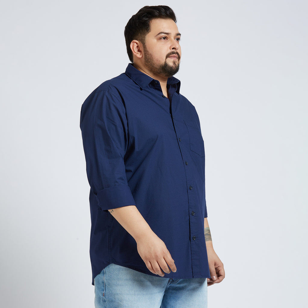 Plus Size Casual Shirt | 4XL - 10XL | 100% Cotton | Navy