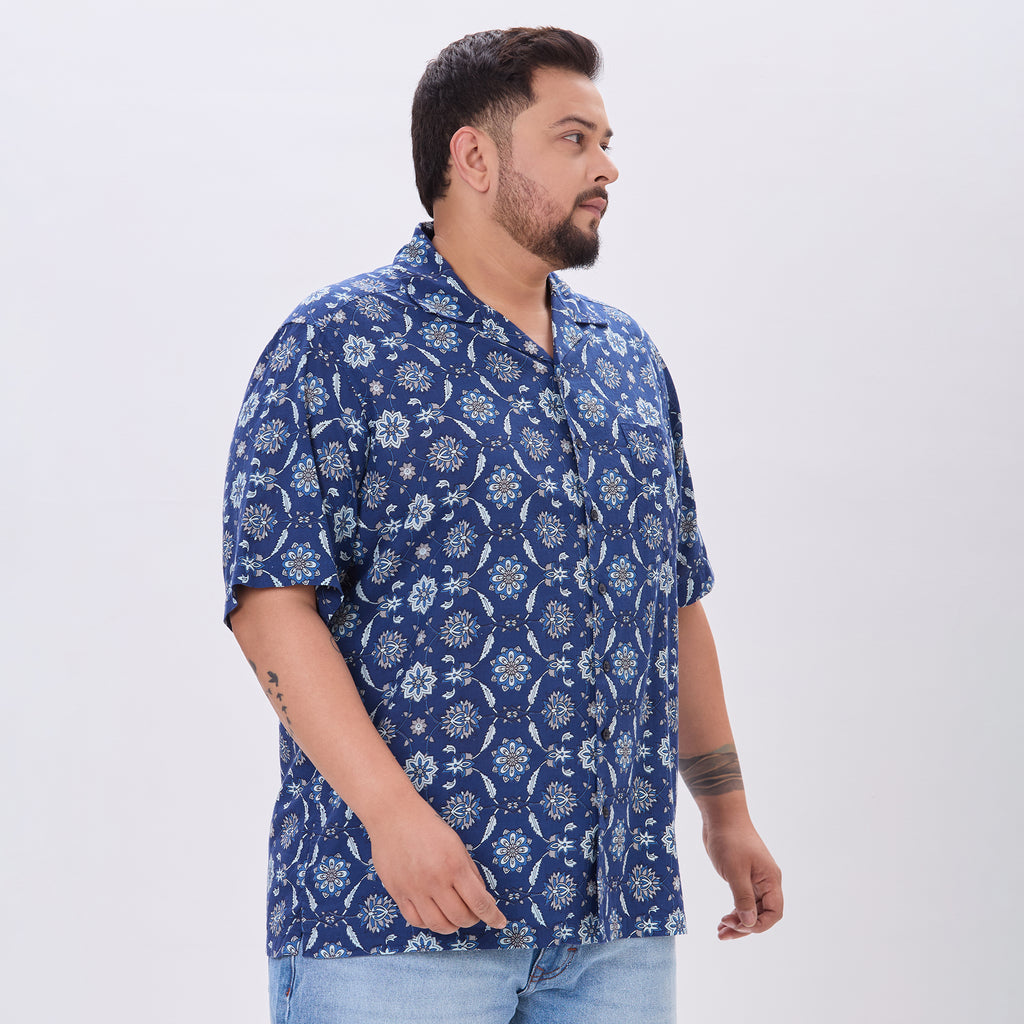 Plus Size Casual Shirt | 4XL-10XL | 100% Cotton | Navy