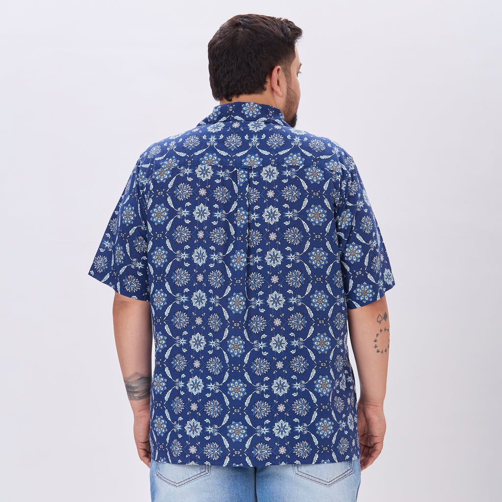 Plus Size Casual Shirt | 4XL-10XL | 100% Cotton | Navy