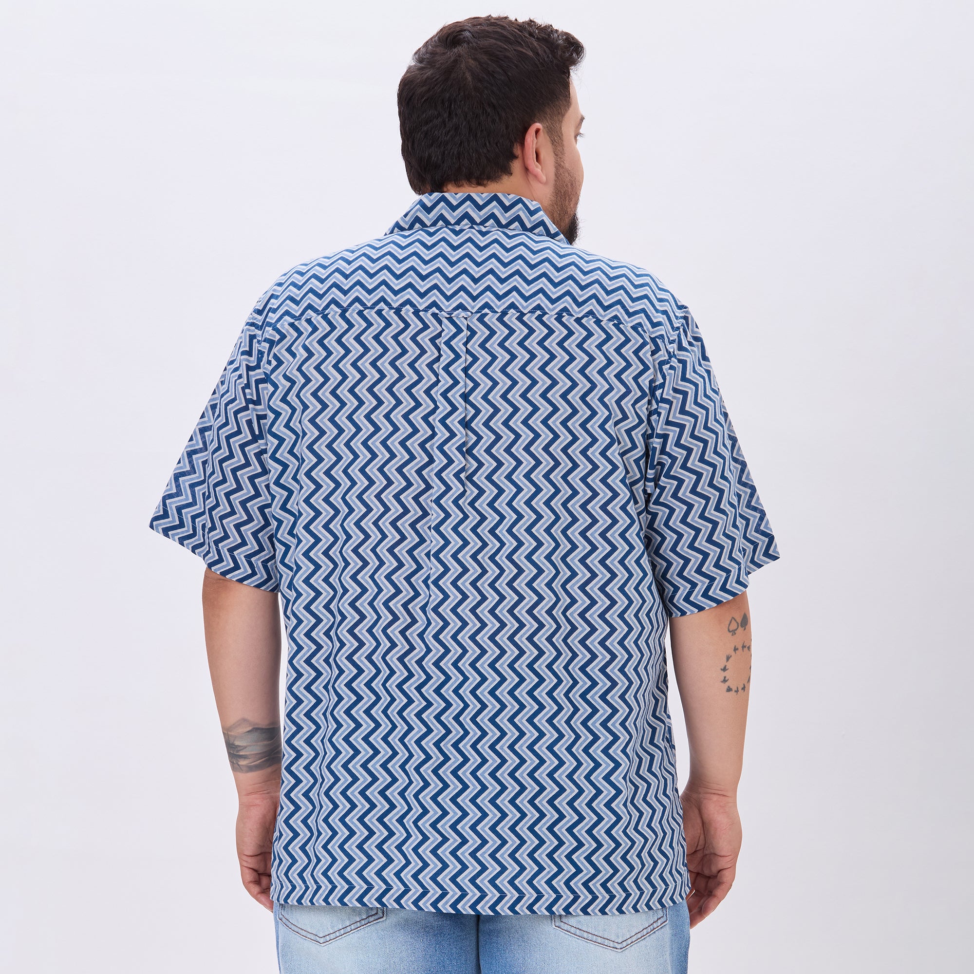 Plus Size Casual Shirt | 4XL-10XL | 100% Cotton | Blue