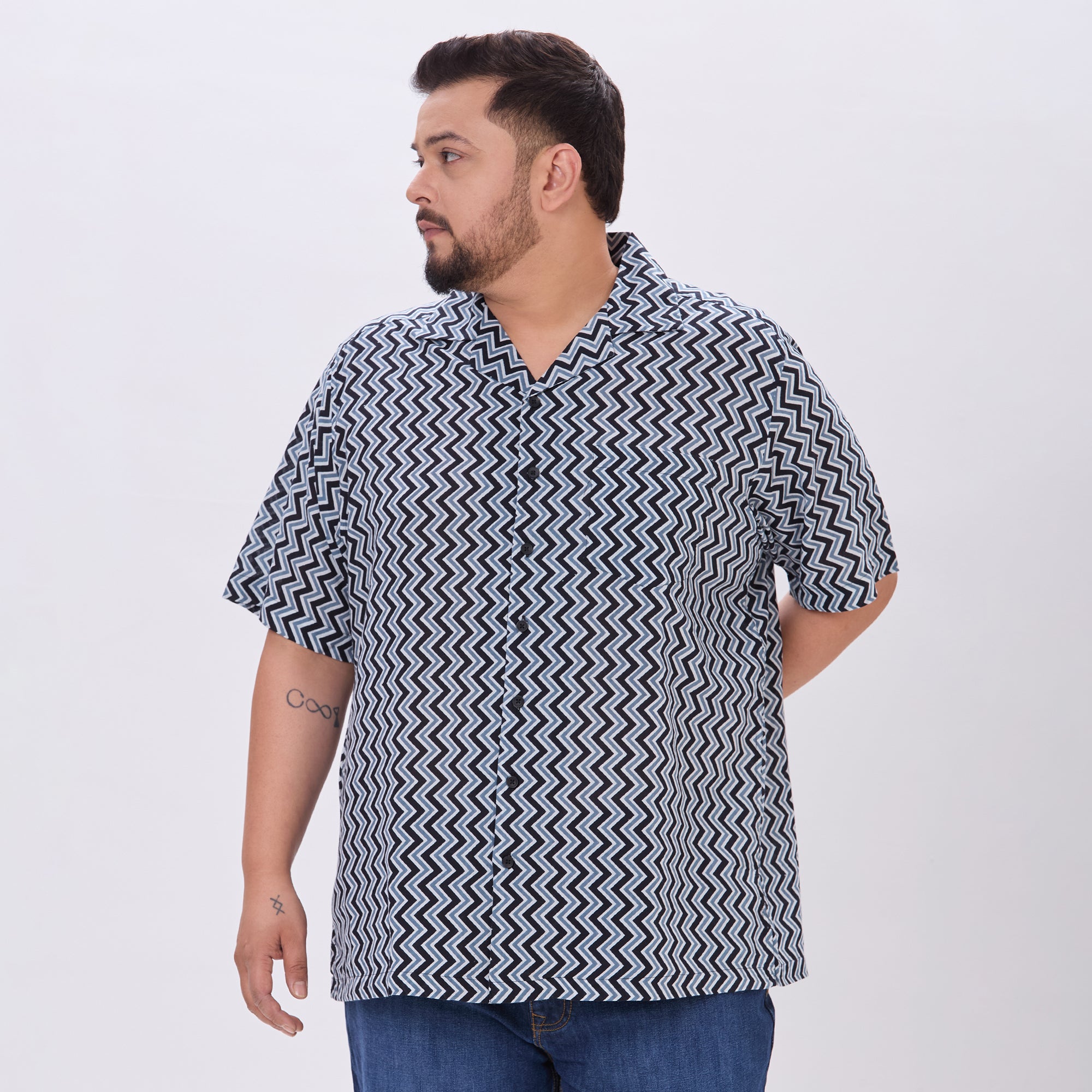 Plus Size Casual Shirt | 4XL-10XL | 100% Cotton | Black
