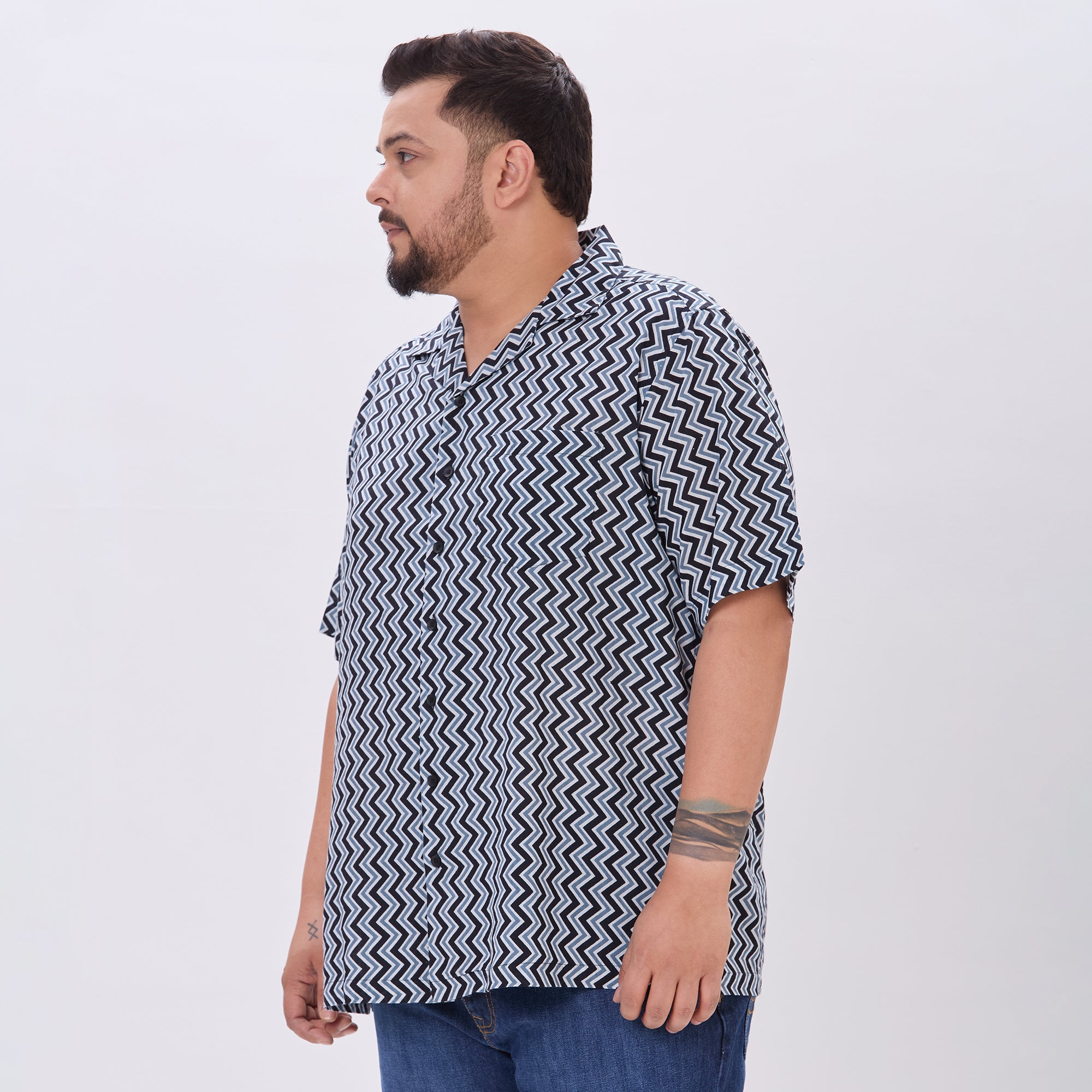 Plus Size Casual Shirt | 4XL-10XL | 100% Cotton | Black