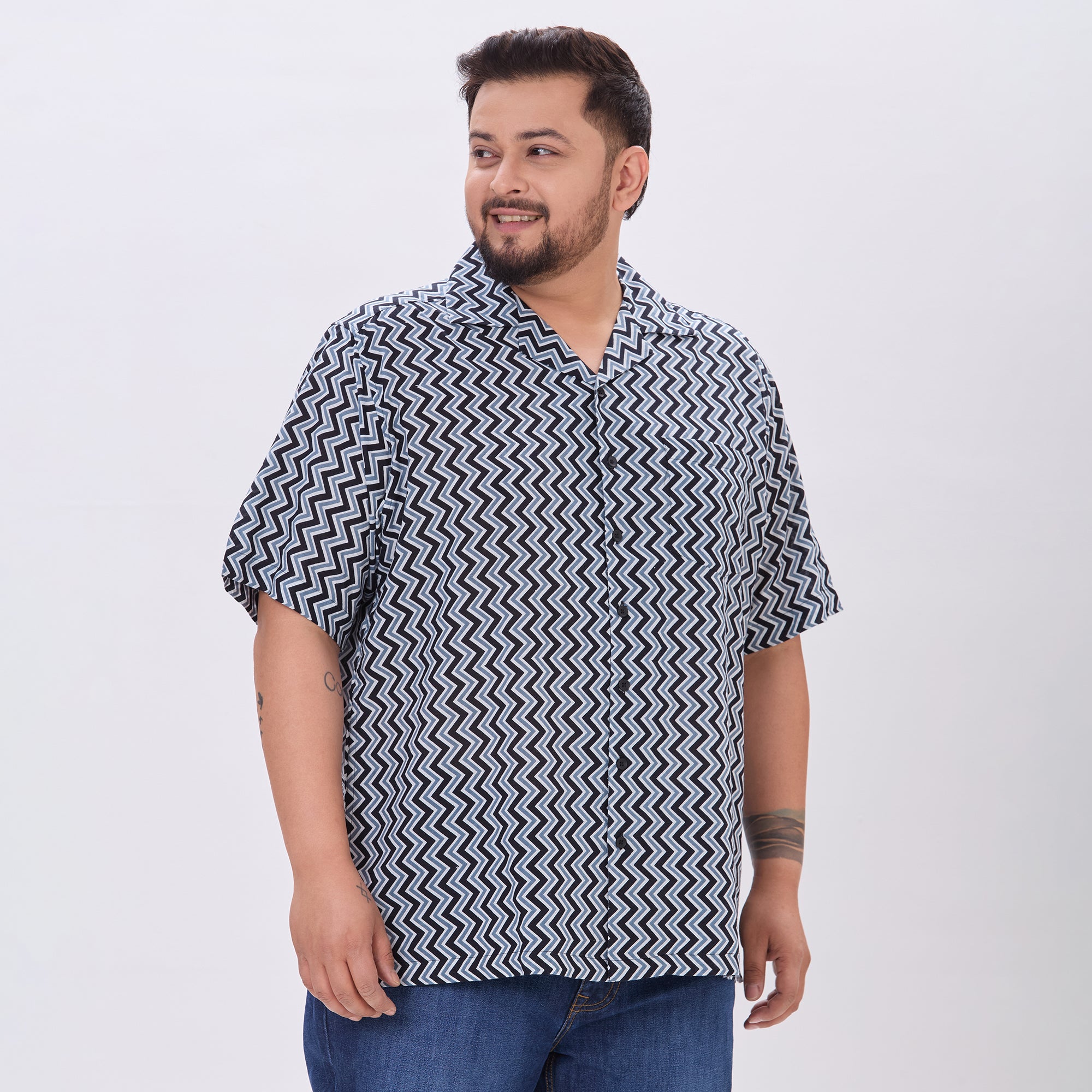 Plus Size Casual Shirt | 4XL-10XL | 100% Cotton | Black