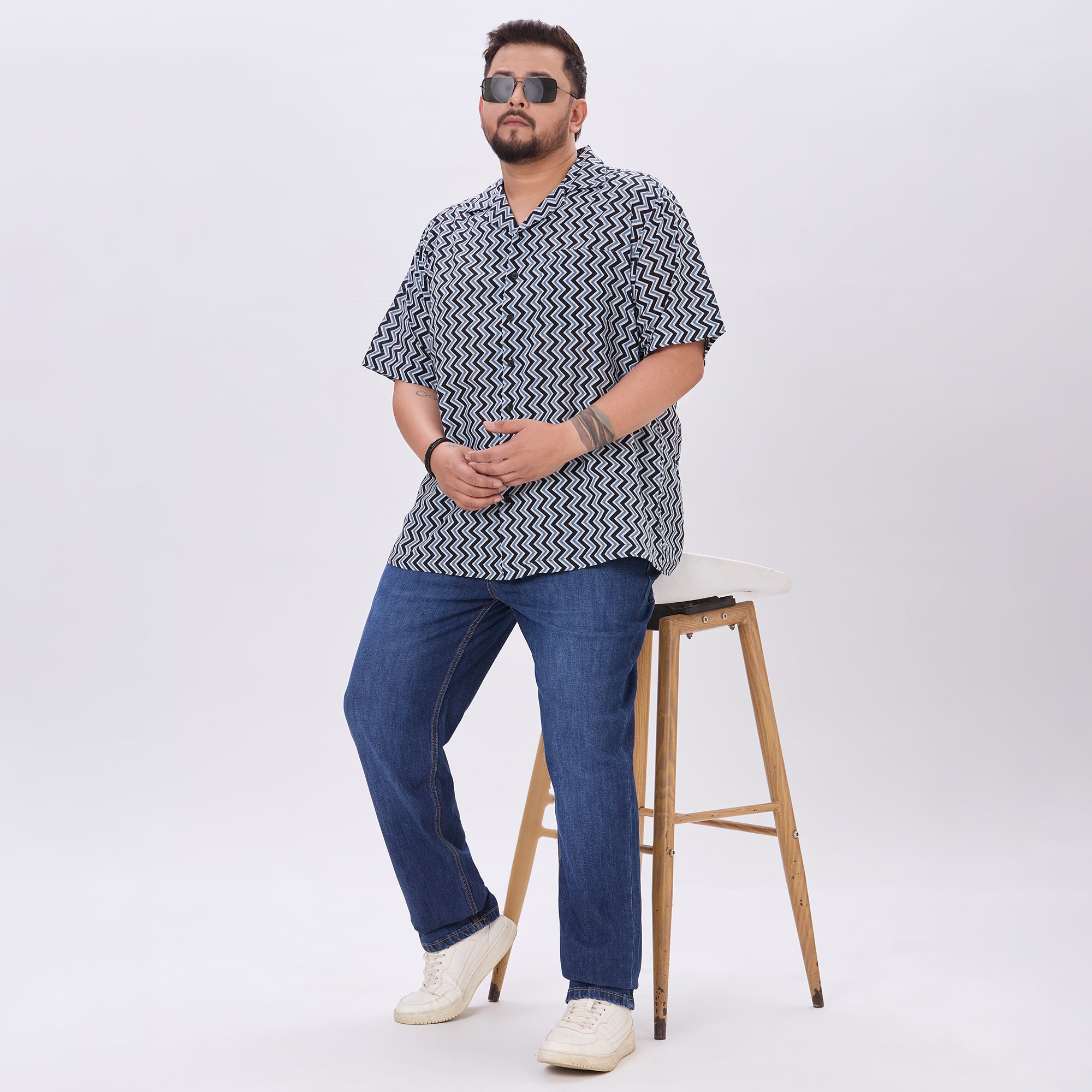 Plus Size Casual Shirt | 4XL-10XL | 100% Cotton | Black