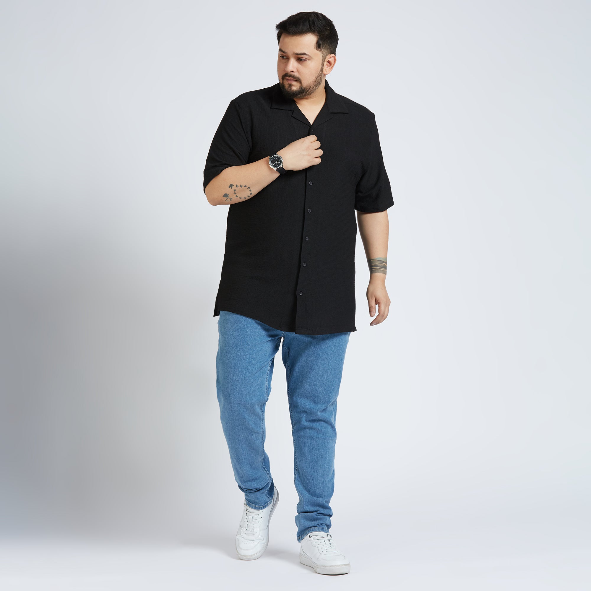 Plus Size Casual Shirt | 4XL - 10XL | Black