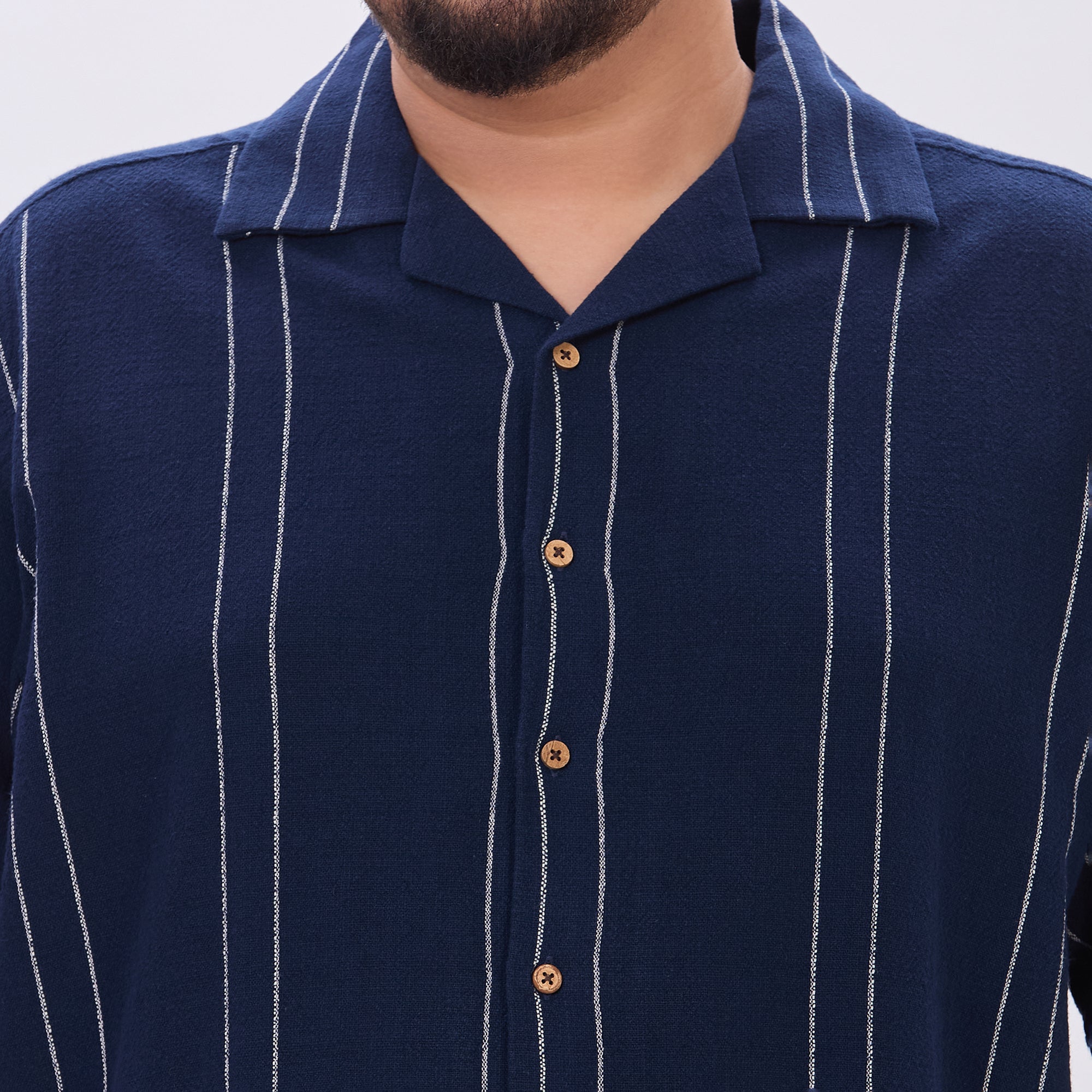 Plus Size Casual Shirt | 4XL-10XL | 100% Cotton | Navy