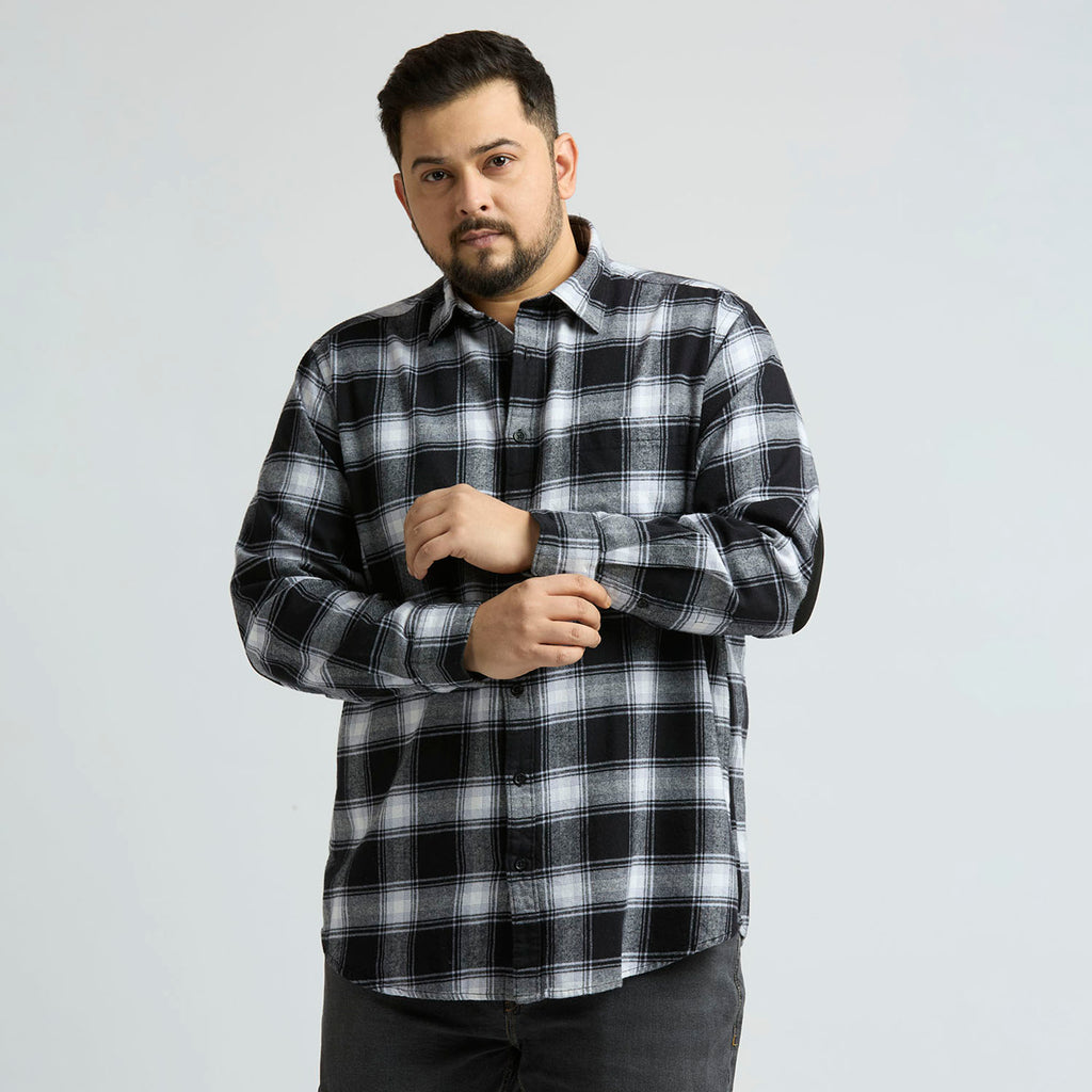 Plus Size Casual Shirt | 4XL - 10XL | 100% Cotton | Black