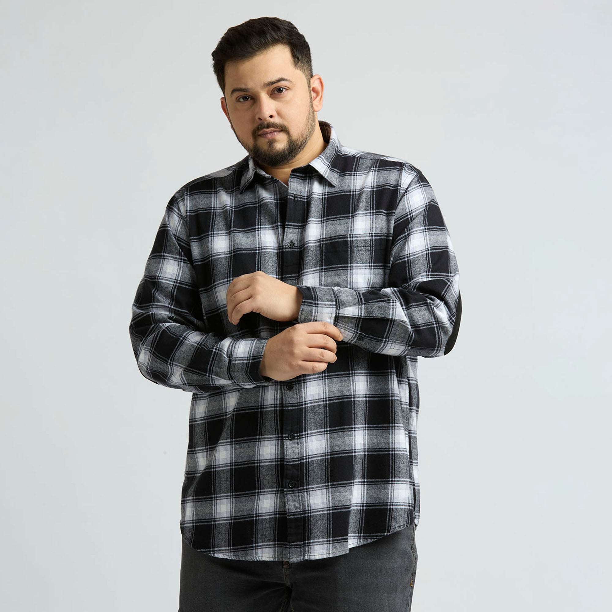 Plus Size Casual Shirt | 4XL - 10XL | 100% Cotton | Black