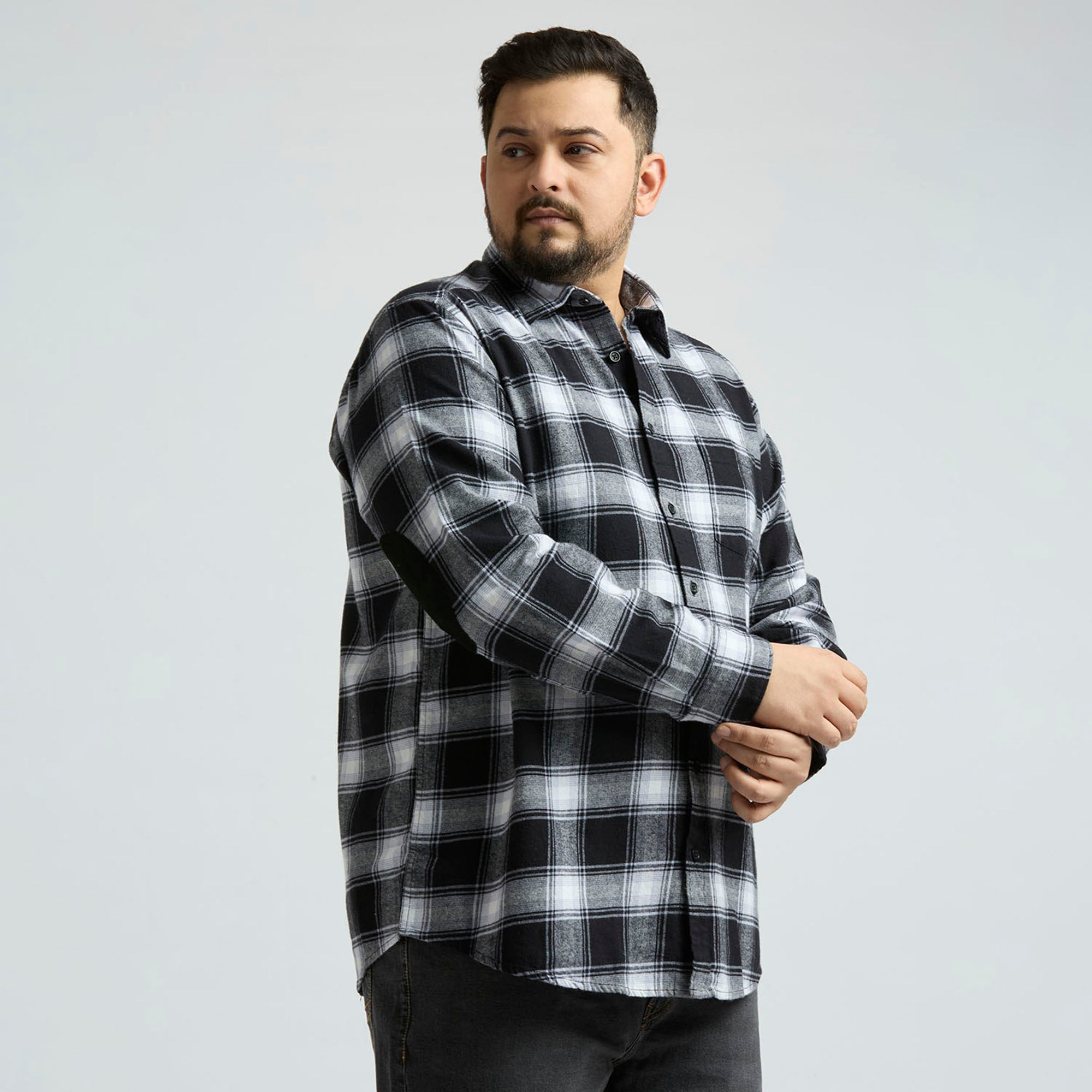 Plus Size Casual Shirt | 4XL - 10XL | 100% Cotton | Black