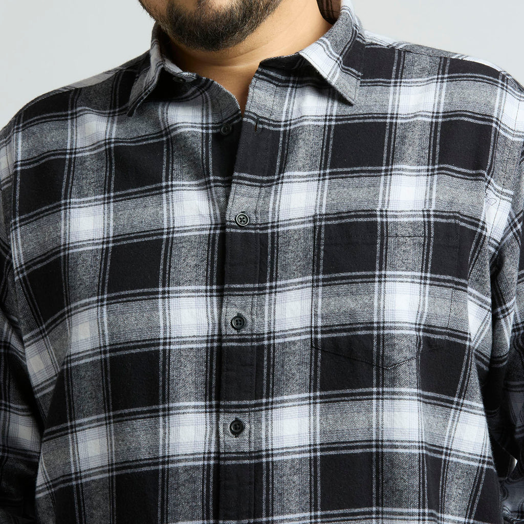 Plus Size Casual Shirt | 4XL - 10XL | 100% Cotton | Black