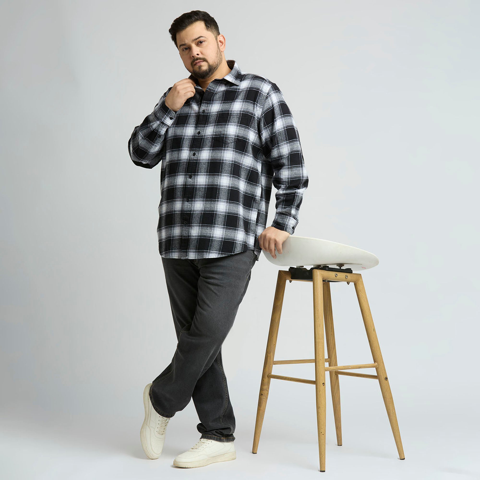 Plus Size Casual Shirt | 4XL - 10XL | 100% Cotton | Black