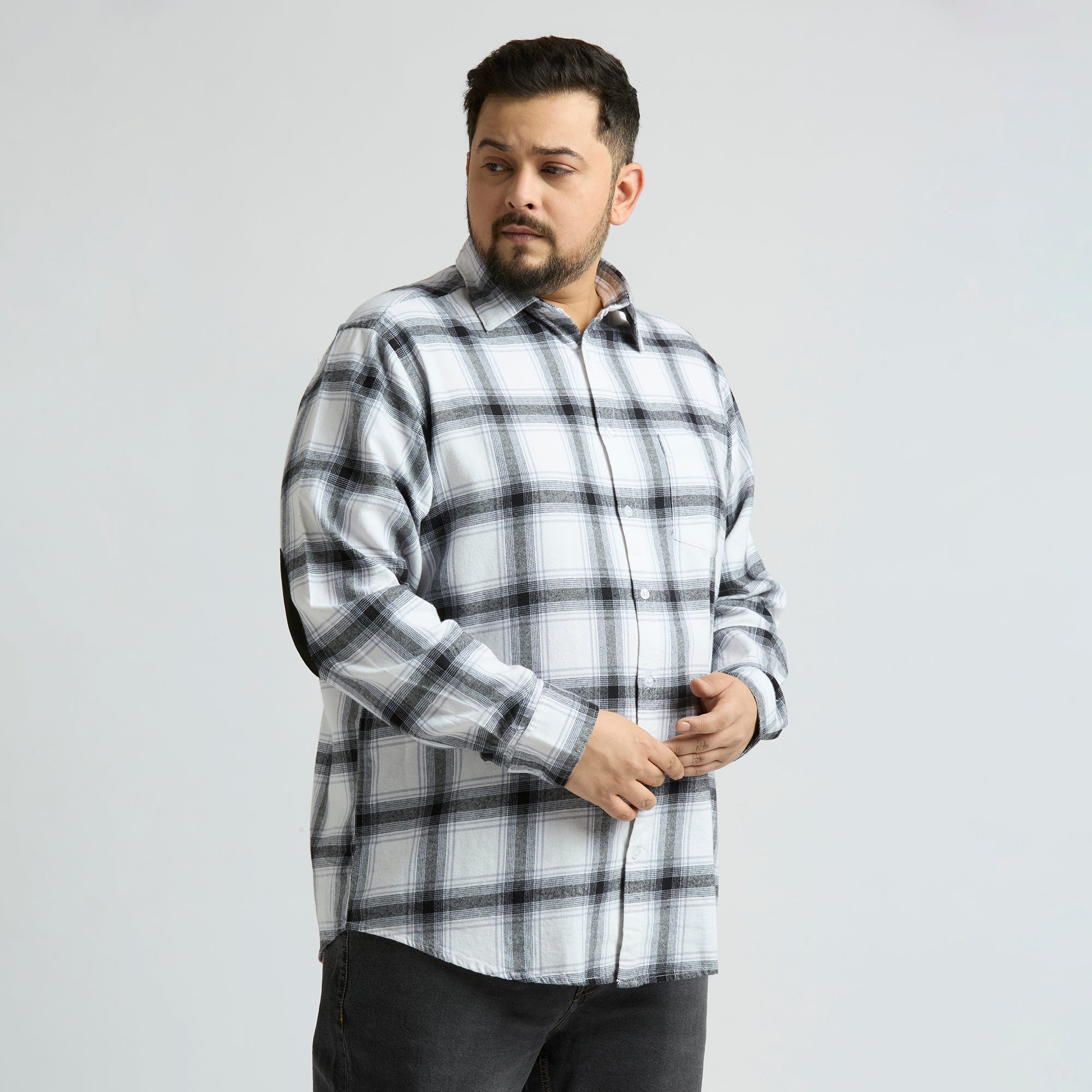 Plus Size Casual Shirt | 4XL - 10XL | 100% Cotton | White