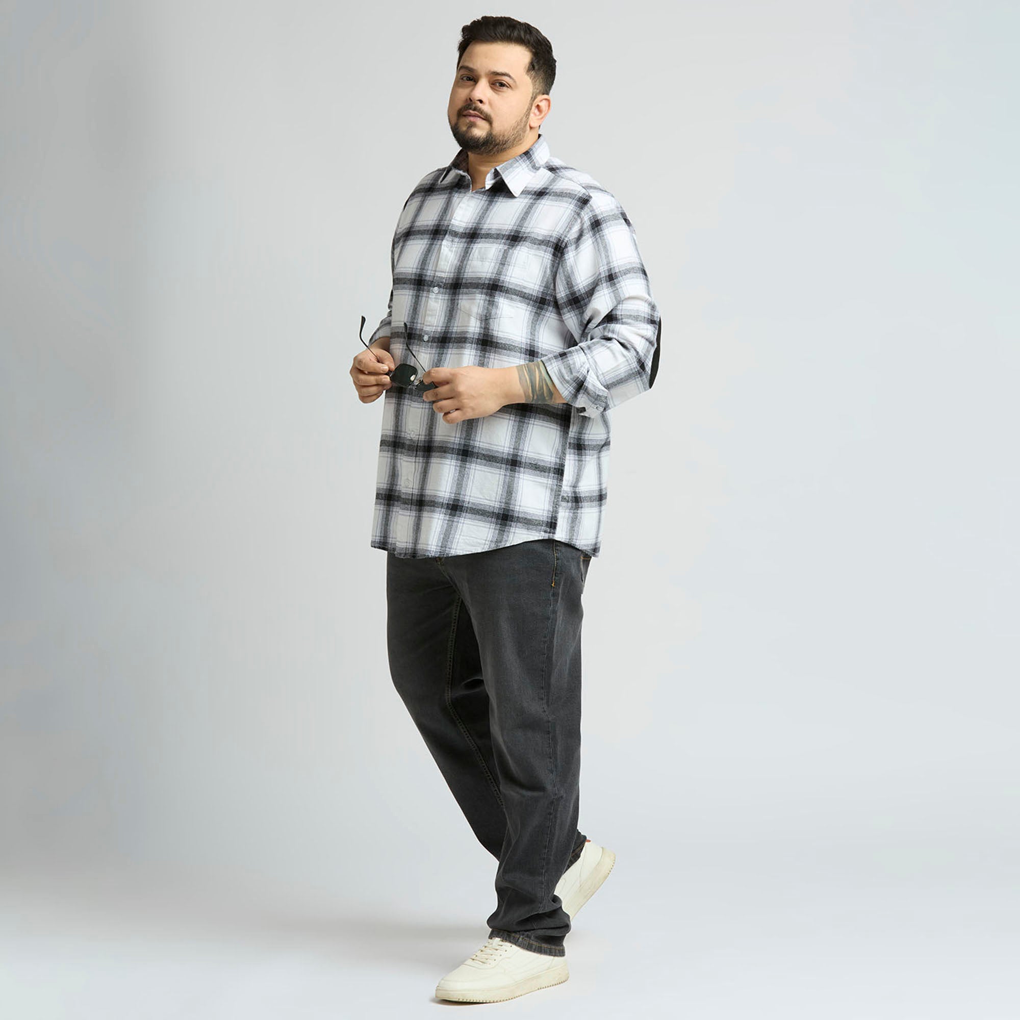 Plus Size Casual Shirt | 4XL - 10XL | 100% Cotton | White
