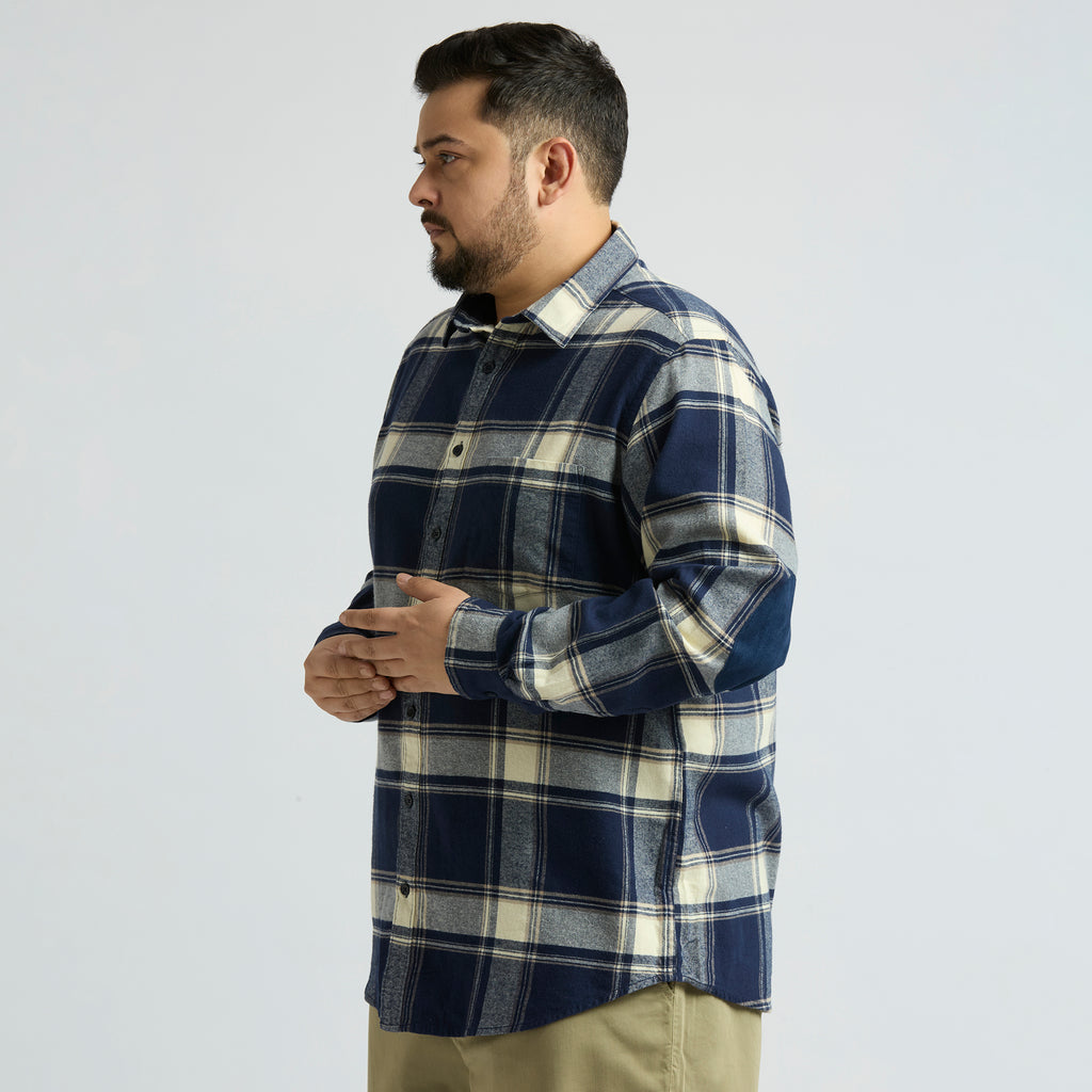 Plus Size Casual Shirt | 4XL - 10XL | 100% Cotton | Navy