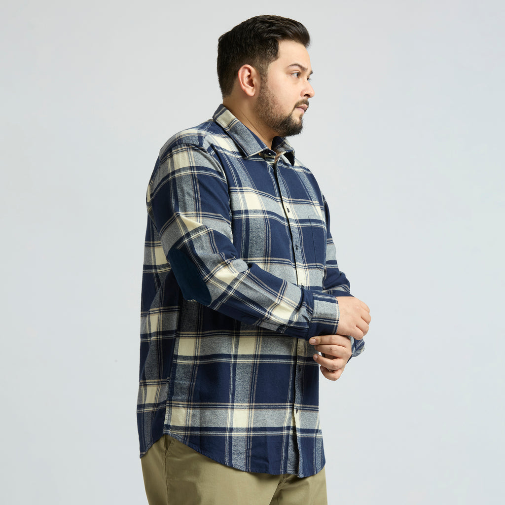 Plus Size Casual Shirt | 4XL - 10XL | 100% Cotton | Navy