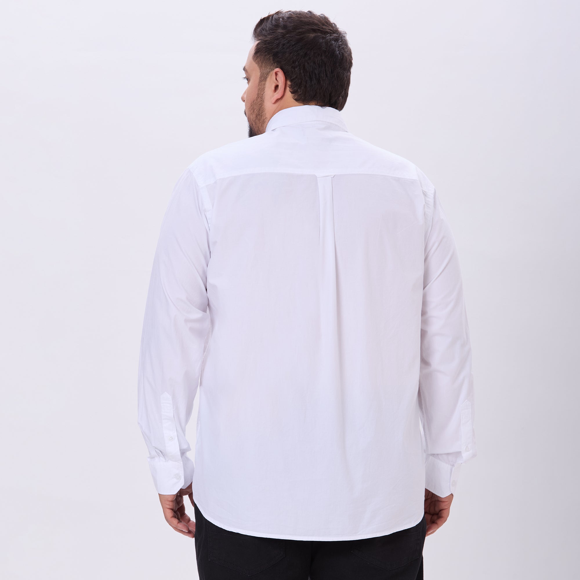 Plus Size Casual Shirt | 4XL-10XL | 100% Cotton | White