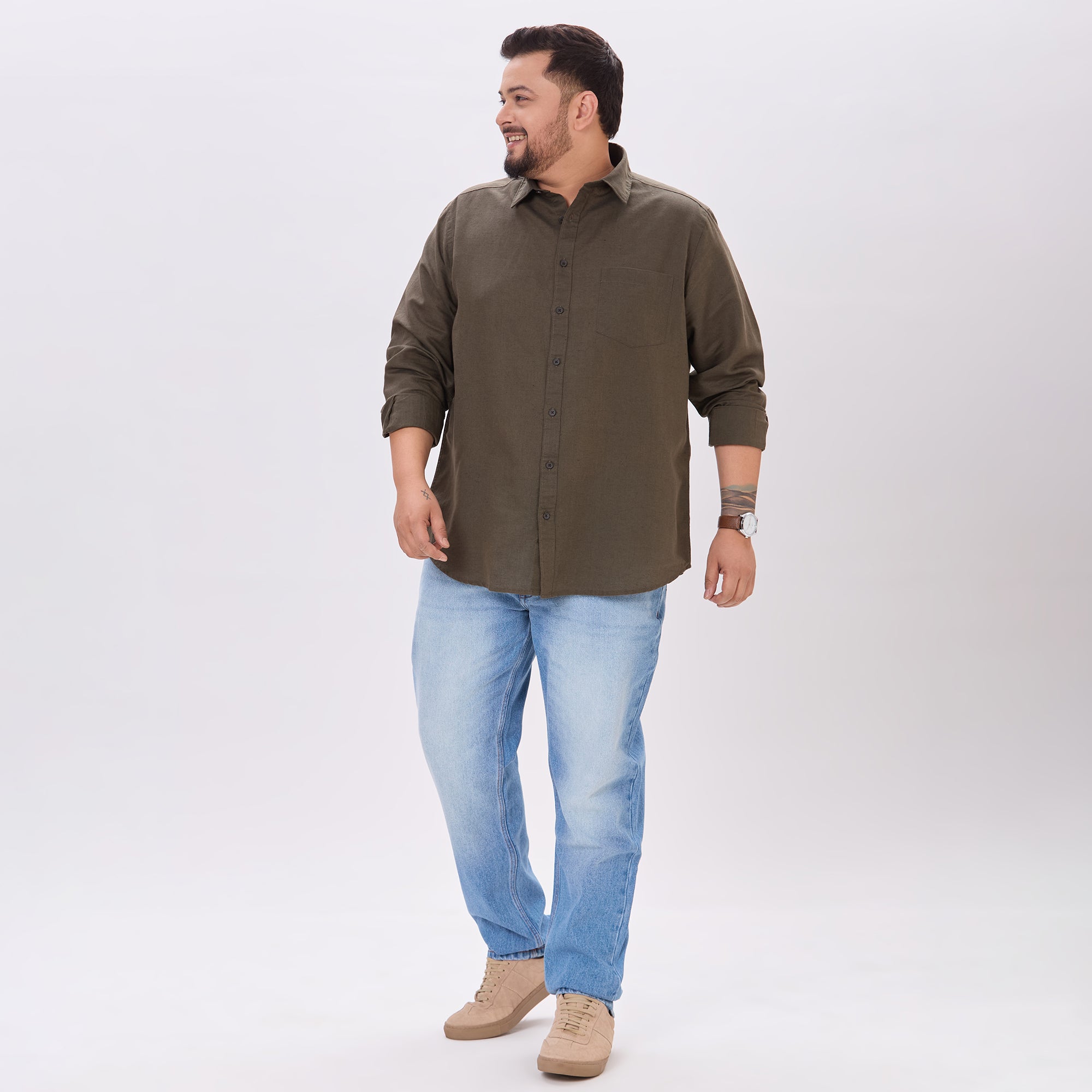 Plus Size Casual Shirt | 4XL-10XL | Olive