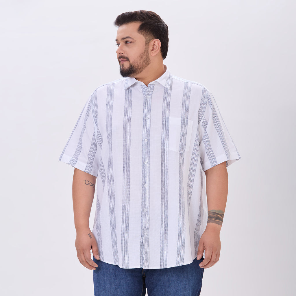 Plus Size Casual Shirt | 4XL-10XL | 100% Cotton | White