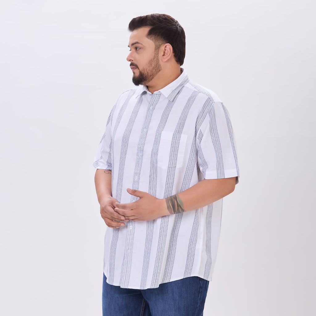 Plus Size Casual Shirt | 4XL-10XL | 100% Cotton | White