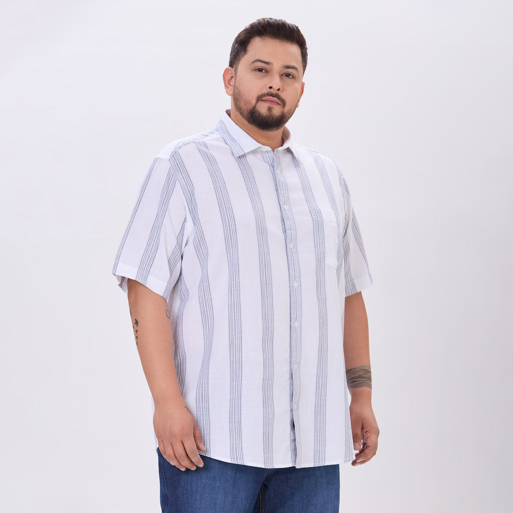 Plus Size Casual Shirt | 4XL-10XL | 100% Cotton | White