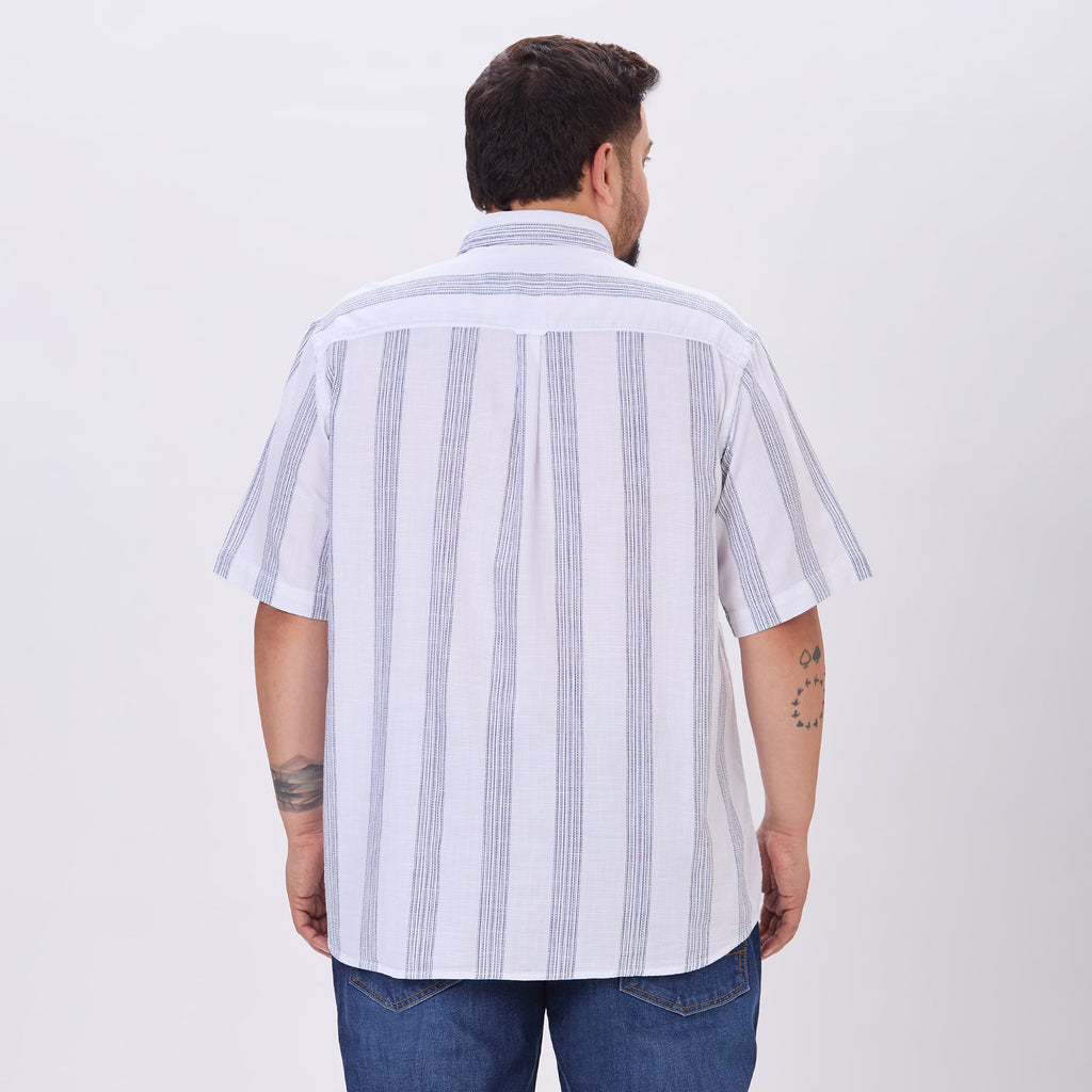 Plus Size Casual Shirt | 4XL-10XL | 100% Cotton | White