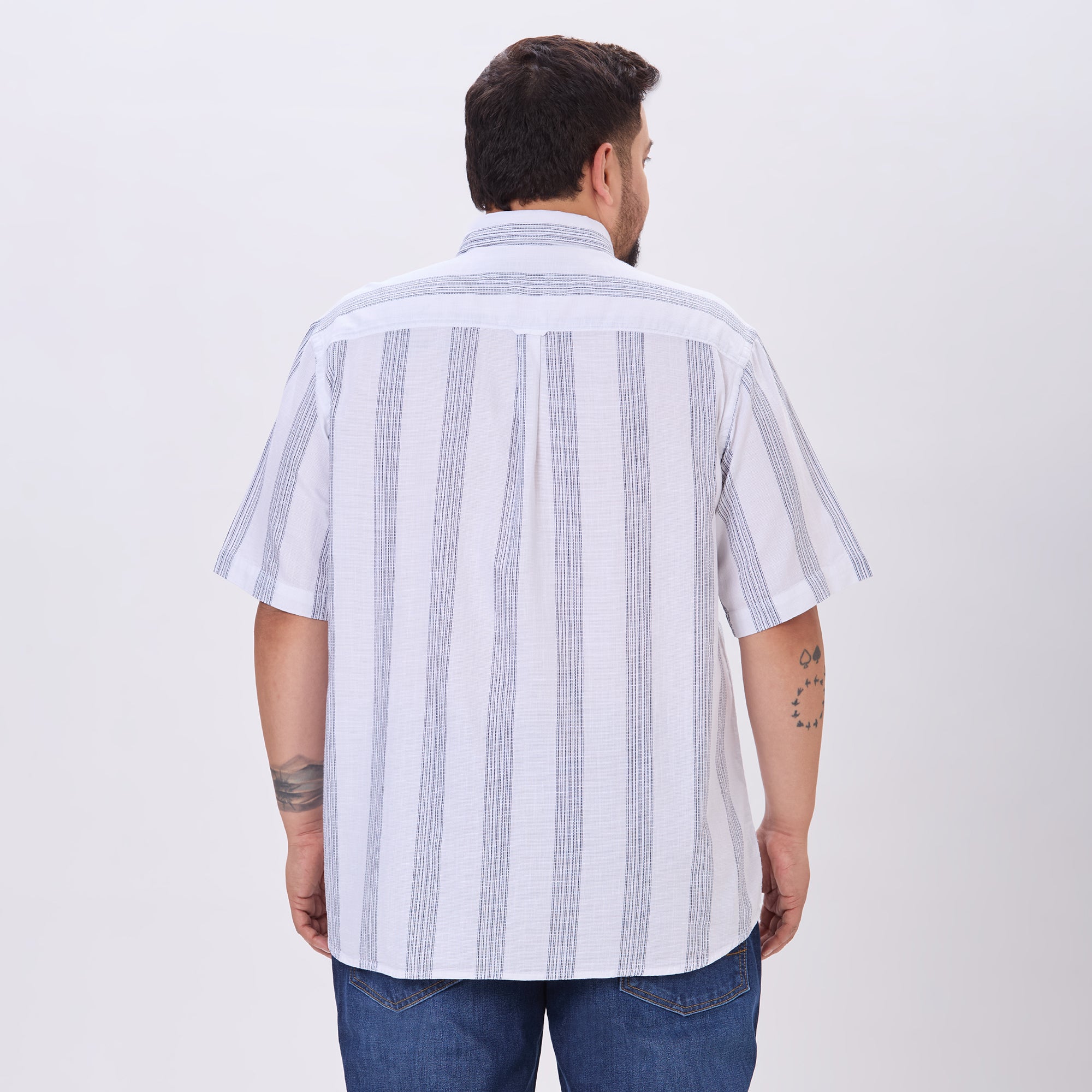 Plus Size Casual Shirt | 4XL-10XL | 100% Cotton | White