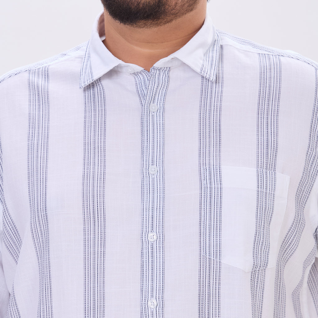 Plus Size Casual Shirt | 4XL-10XL | 100% Cotton | White