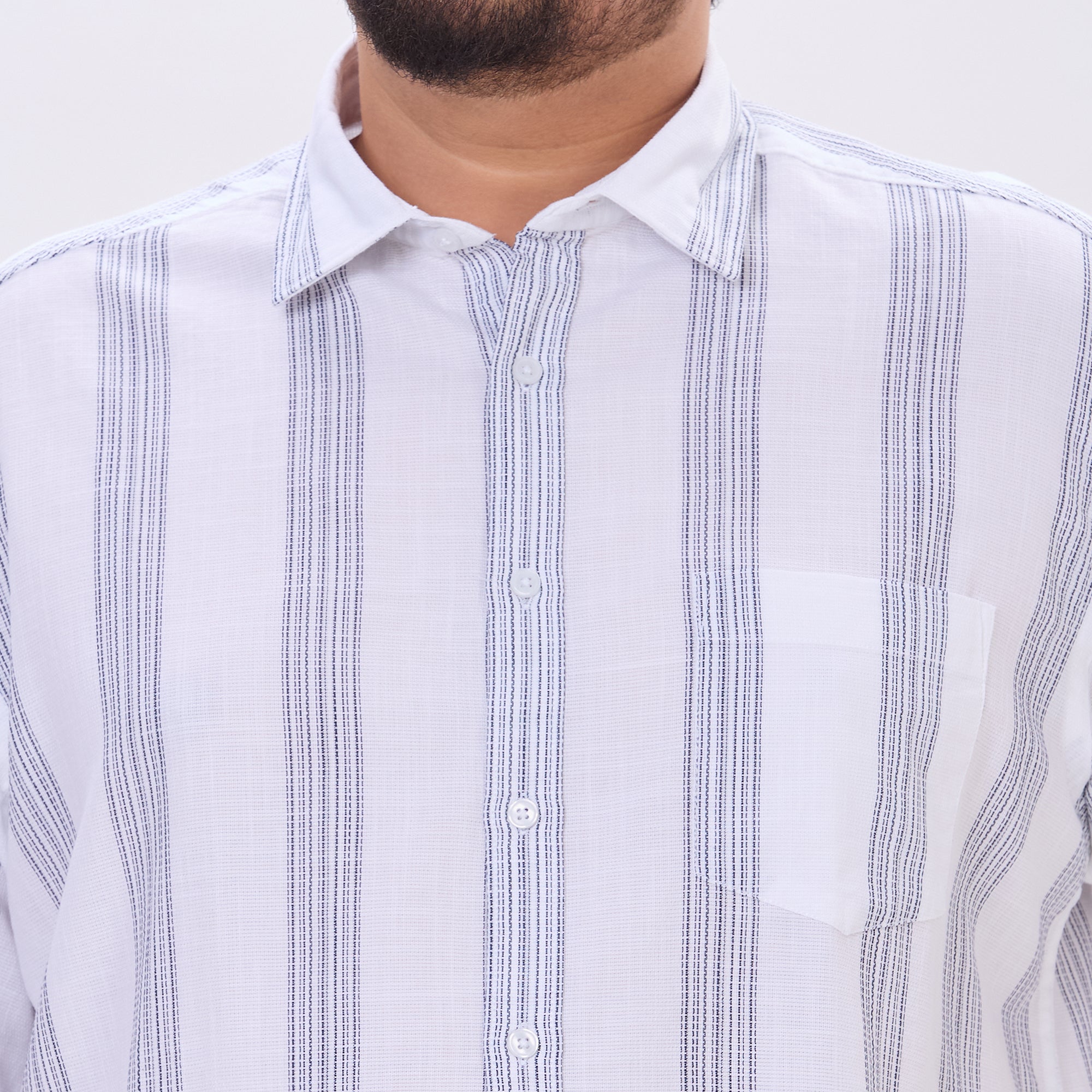 Plus Size Casual Shirt | 4XL-10XL | 100% Cotton | White