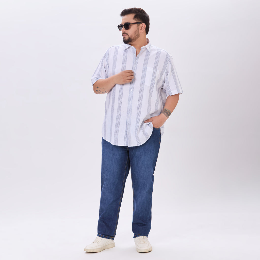 Plus Size Casual Shirt | 4XL-10XL | 100% Cotton | White