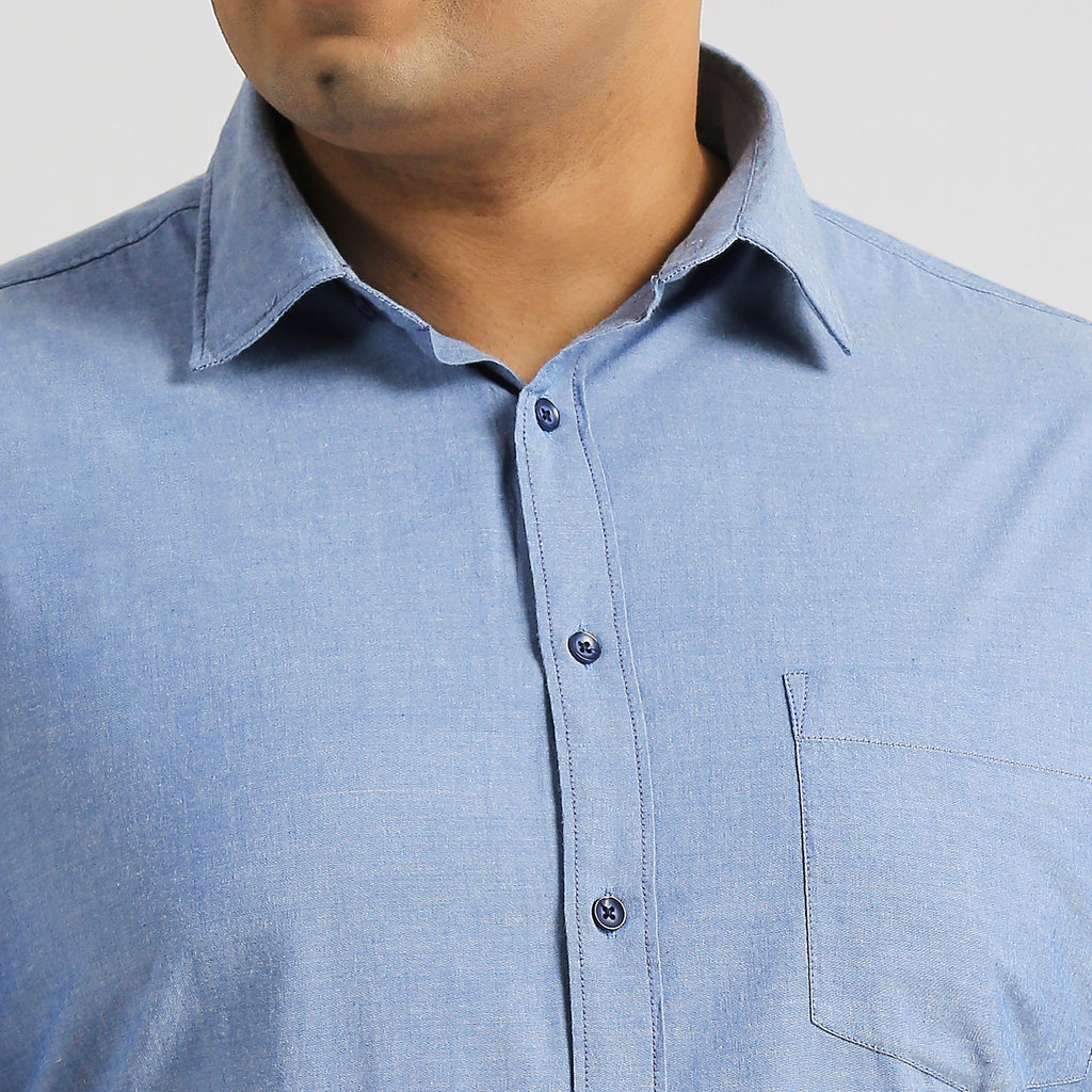 Plus Size Casual Shirt | 4XL - 10XL | 100% Cotton | Blue