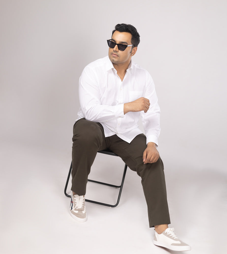 Plus Size Casual Shirt | 4XL - 10XL | White