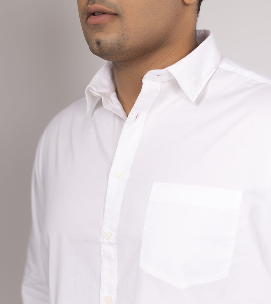 Plus Size Casual Shirt | 4XL - 10XL | White