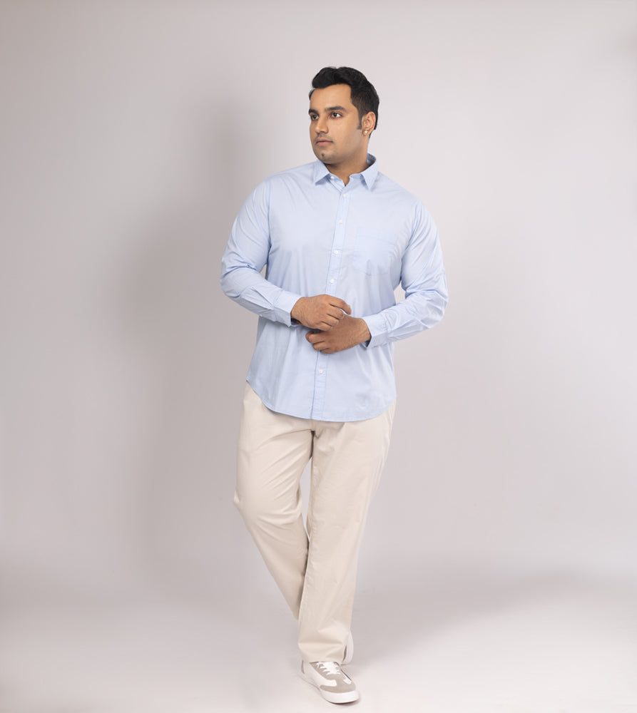 Plus Size Casual Shirt | 4XL - 10XL | Sky Blue