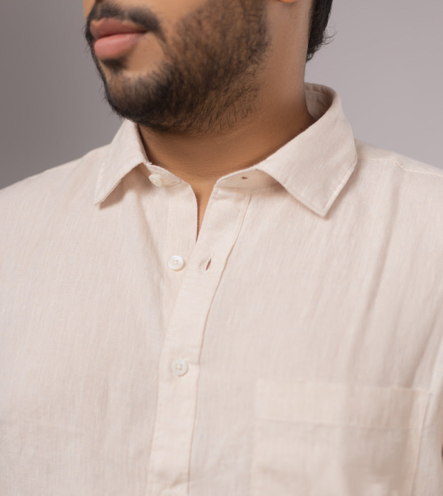Plus Size Casual Shirt | 4XL - 10XL | 100% Linen | Natural
