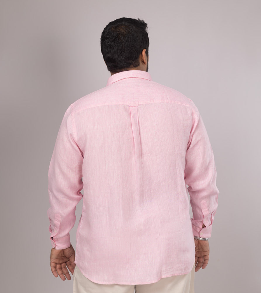 Plus Size Casual Shirt | 4XL - 10XL | 100% Linen | Pink